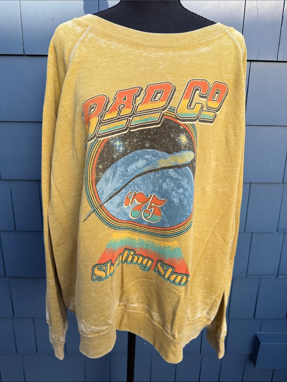 Recycled Karma Mustard Yellow Crewneck with Retro Logo
